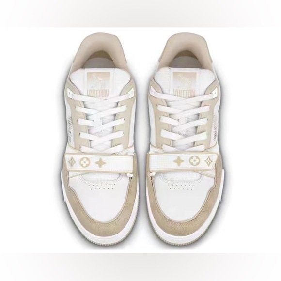Louis Vuitton Trainer 'Velcro Strap - Beige Monogram Flowers'. - Picture 4 of 14